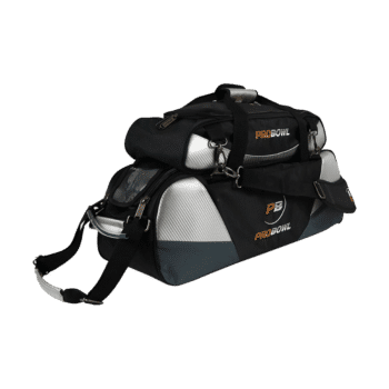Pro Bowl Bowlingtasche 3 Ball Deluxe Tote W / Schuhe Bag Black/Silber