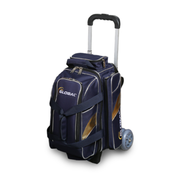900-Global-2-Ball-Deluxe-Bag-Tasche-Roller-Ballwagen-Blue-Gold
