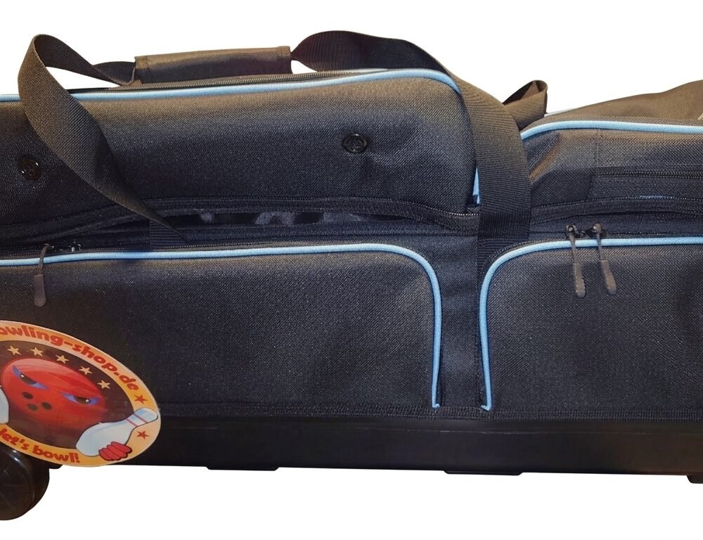3 Ball Bowling Tasche Bowlingwagen Balltasche Schwarz Blau
