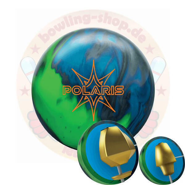 Ebonite Polaris Hybrid Reactive mittelstark bis starkgeölten Smoke-Blue-Lime Bowlingball